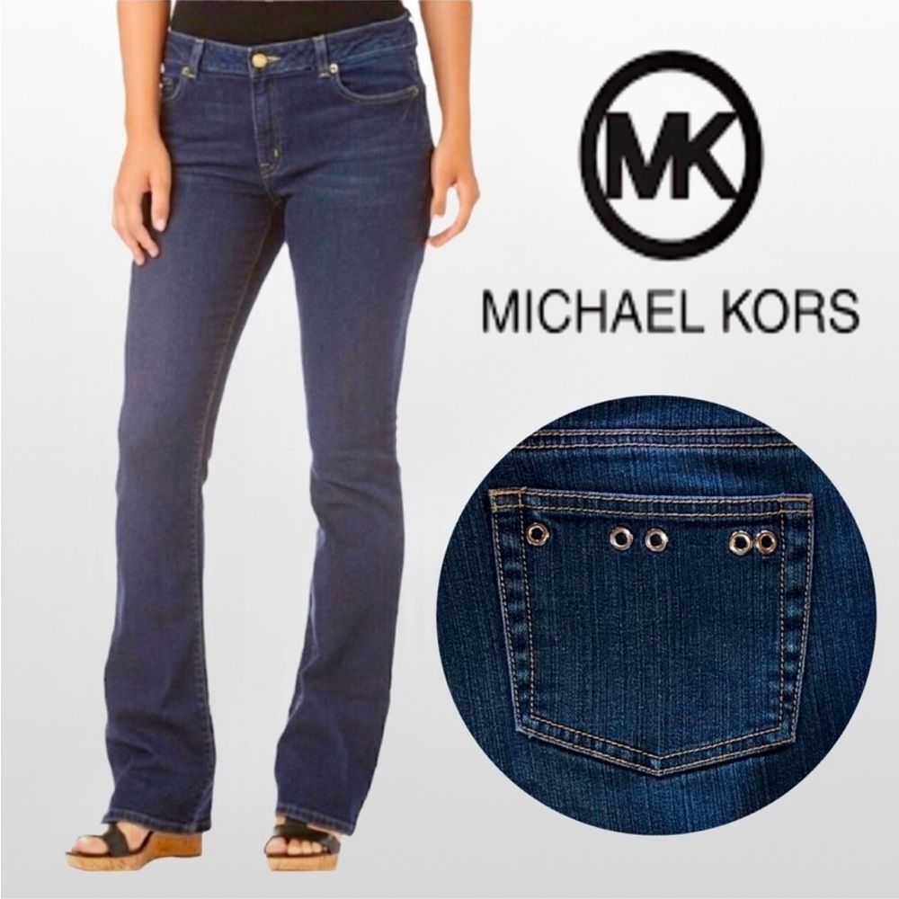 Final sale Like new Michael Kors Women's bootcut Blue Jeans with grommets size 2